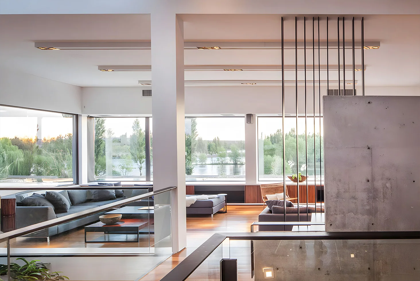 Casa Rampa residential living room with windows.