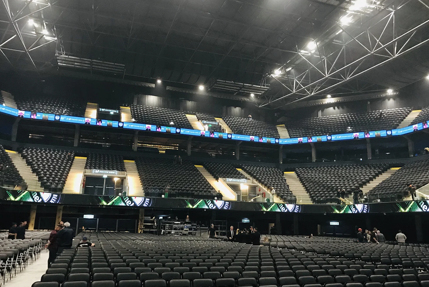 Empty seating at Movistar Arena.